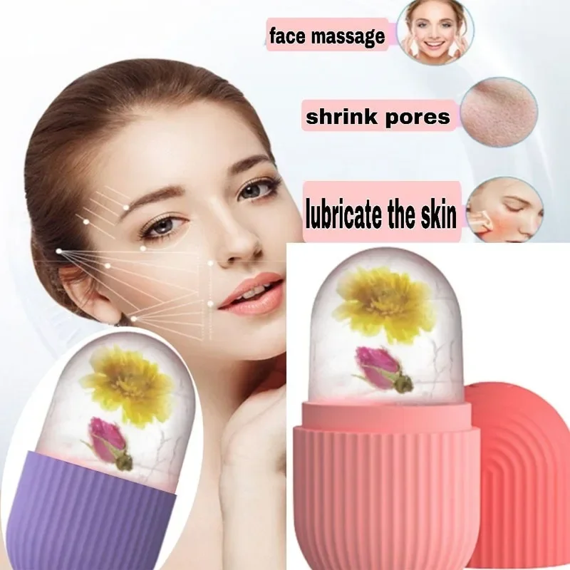 Silicone Massager Roller Ball Face Skin Lifting Contouring Ice Cube Trays Ice Globe Ice Balls Facial Roller Skin Care Beauy Tool