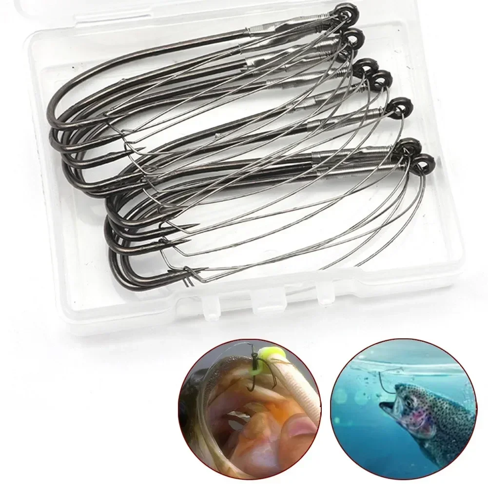 

10pcs Wacky Rig Hooks Reusable O-rings Worms Barbed Hook Weedless Fishig Hooks Fishing Tackle Accessories