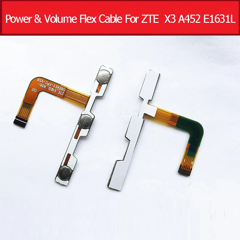 Power & Volume Button Flex Cable For ZTE Blade X3 D2 T620 A452 Power Volume Control Sidekey Flex Ribbon Replacement Parts