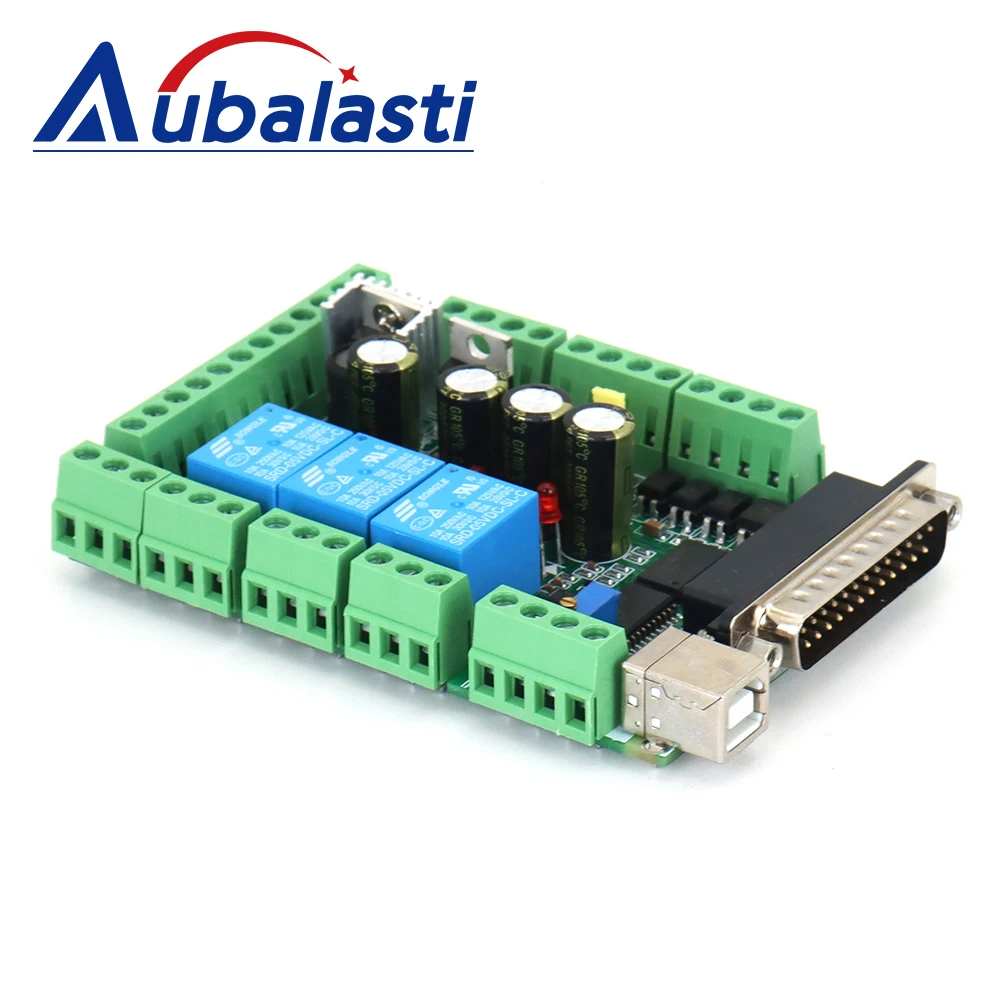 Aubalasti CNC Mach3 4Axis 6Axis USB CNC Smooth Stepper Motion Controller Card Breakout Board for CNC Engraving 12-24V