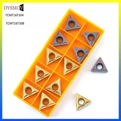 10PCS TCMT16T304 TCMT16T308 DY6020 Lathe Turning Knife Blade Numerical Control Lathe Machining Center Cutting Blade Cutter Tool