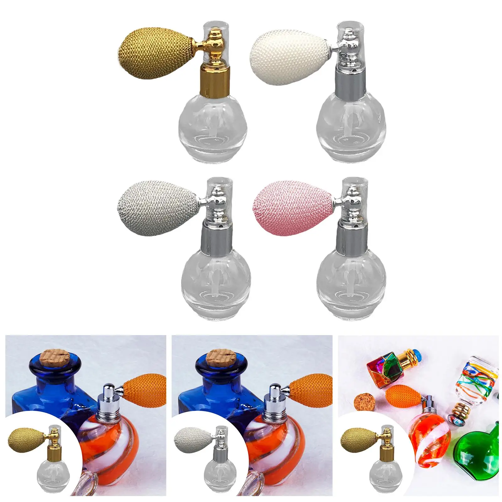 Profumo spray ricaricabile vuoto per donne ragazze tasca trasparente casa salone design vintage idea regalo anti intasamento 12 ml