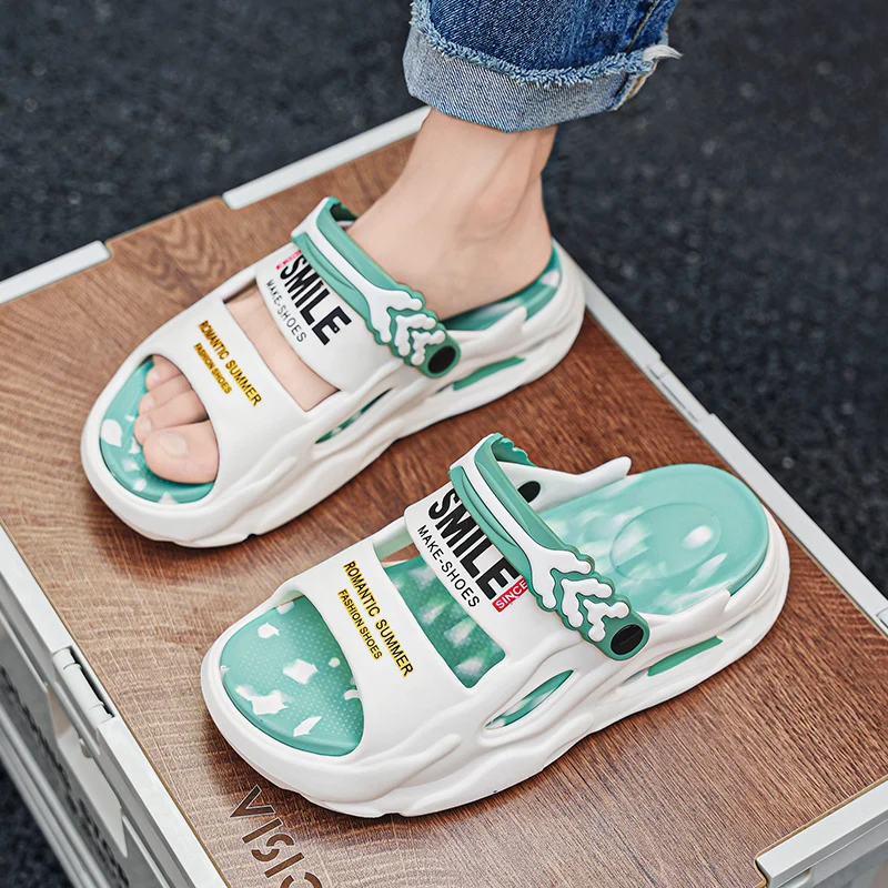 

Новинка 2024, мужские уличные сандалии, тапочки, пляжные удобные толстые мягкие сабо, мужская повседневная обувь, садовая обувь, мужские и женские пляжные сандалии