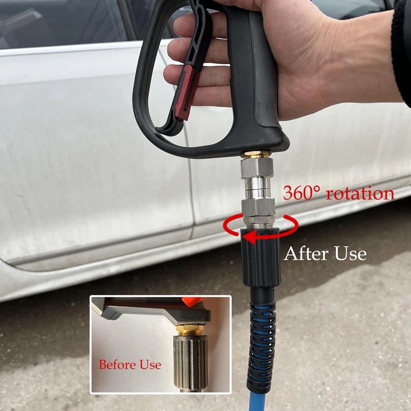Pressure Washer Swivel M22 14mm 360 Degree Kink Free Swivel Fitting Anti Twist M22 Male to Female Connector Joint for Gun Hose