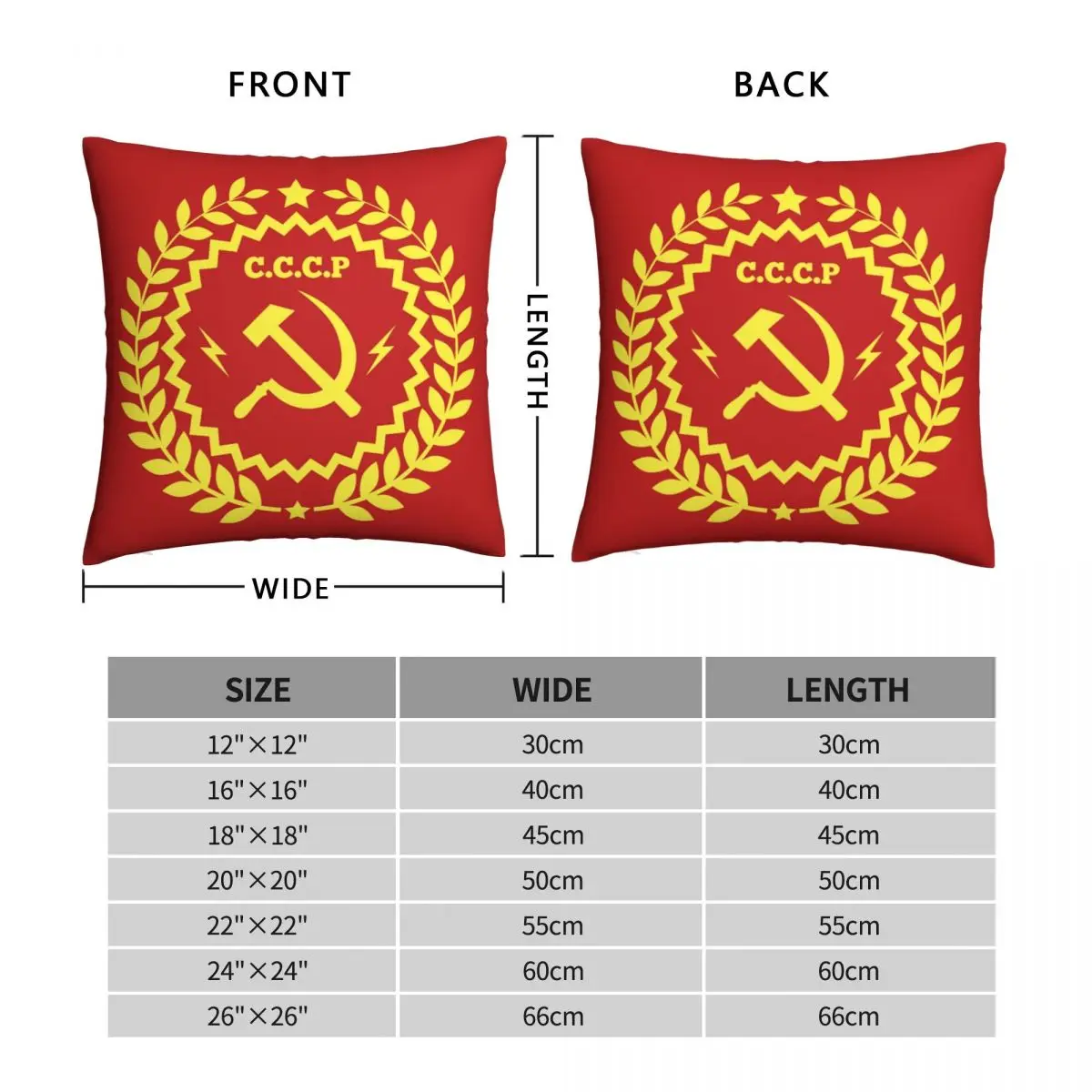 Communism Symbol Hammer And Sickle Square Pillowcase Polyester Linen Velvet Printed Zip Decorative Sofa Seater Cushion Cover 18