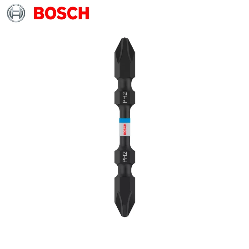 BOSCH 2 Pcs Impact Double-Ended Bit 65MM Long-Groove Drill Bit Cross Shaped Screwdriver Head Power Tool Accessories 2608522408