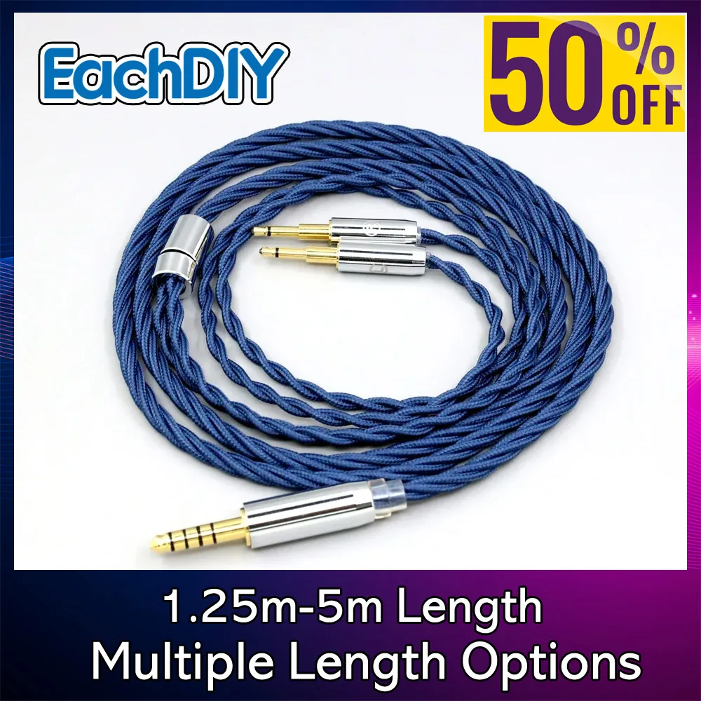 

Full Pure 99% Silver Sleeved OCC Alloy Graphene Earphone Cable For Nighthawk Monoprice M650 Monolith M1060 M1060C M565 8594