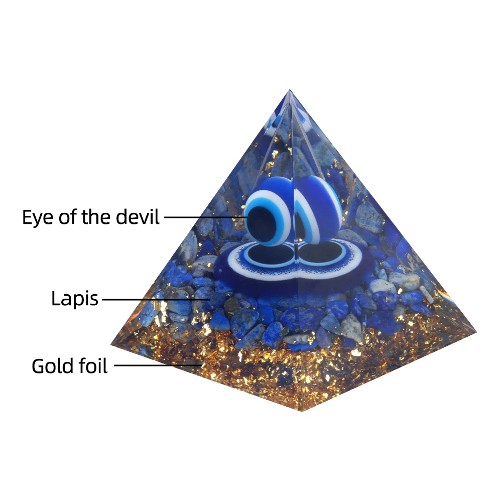 1PC Natural Crystal Stone Lapis Lazuli Pyramid Energy Generator Reiki Chakra Meditation Ornaments Desktop Decor