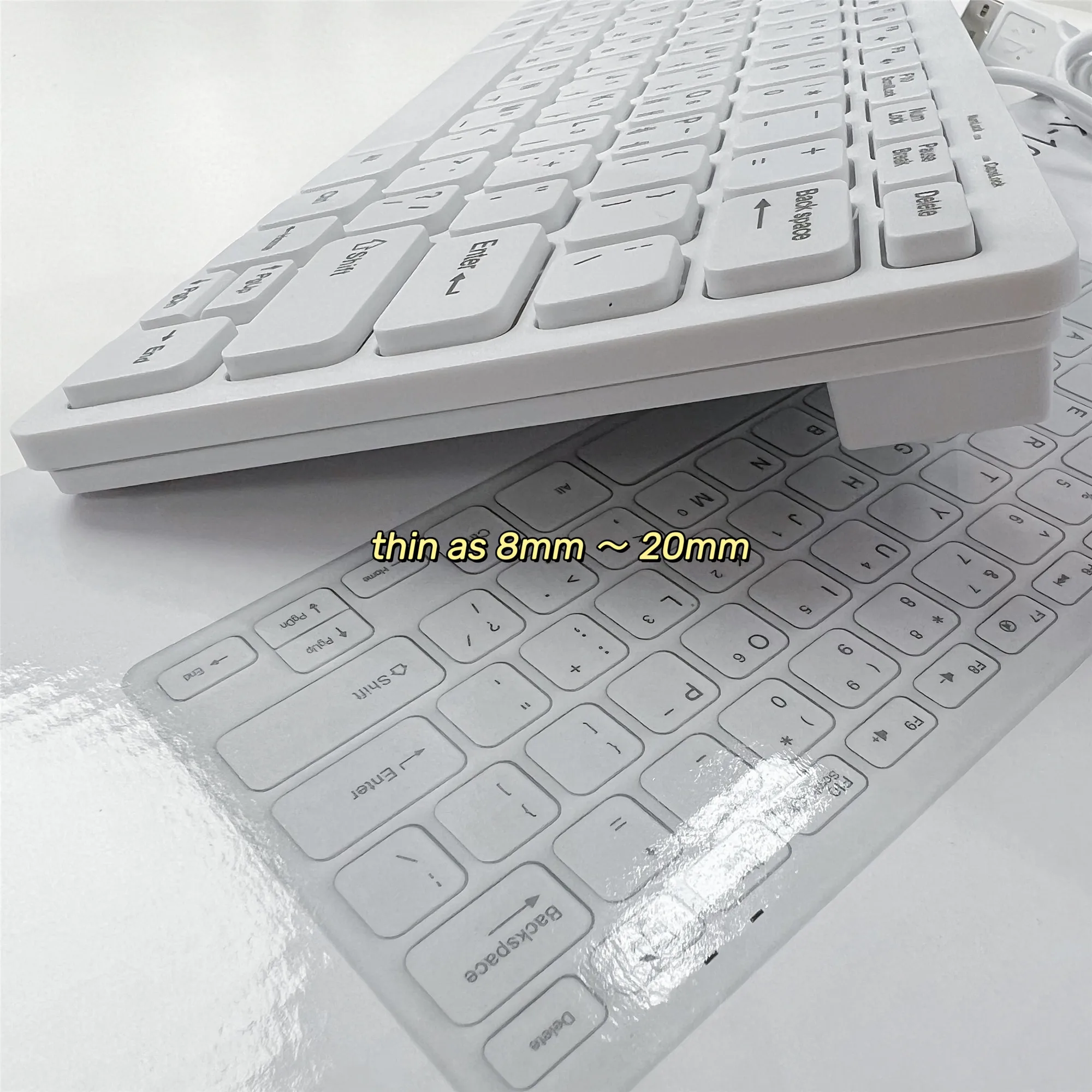 K1000 Russian Wired Keyboard Custom USB Ultra-thin Portable for Office Gamers Design Ergonomics ABS