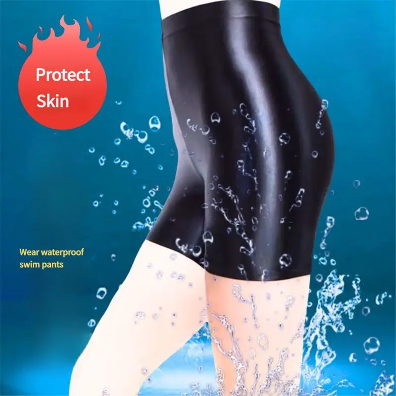 Couple Waterproof Silicone Swim Trunks Quick-Dry Beach Swimming Shorts High-waist Surf Diving Rafting High-elastic Trunk