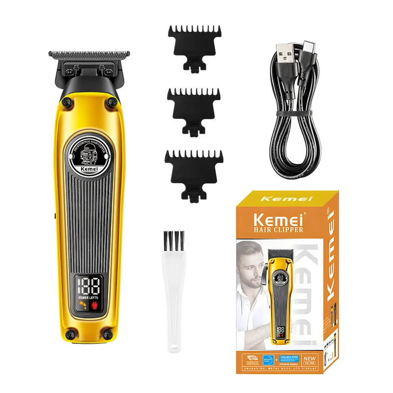 Kemei KM-1855 Hair Clipper Professional Electric Rechargeable Barber Trimmer Cordless Trimmer Cutting Type-c