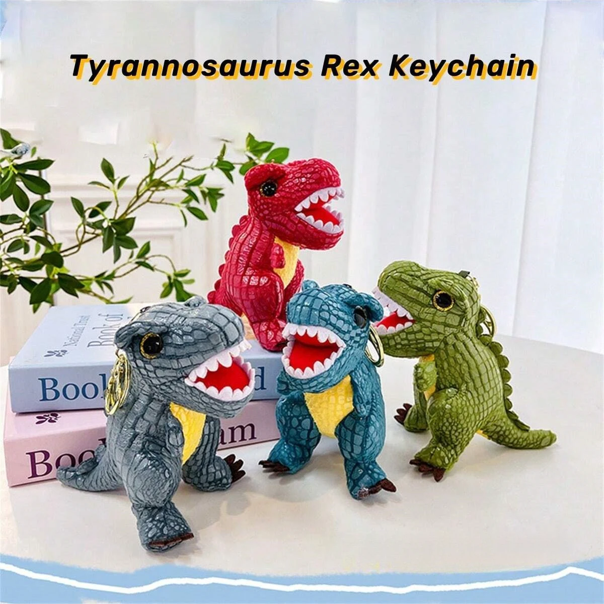 

Dinosaur Plush Keychain Soft Stuffed Animal Key Ring, 14cm Cute Bag Accessory for Backpack