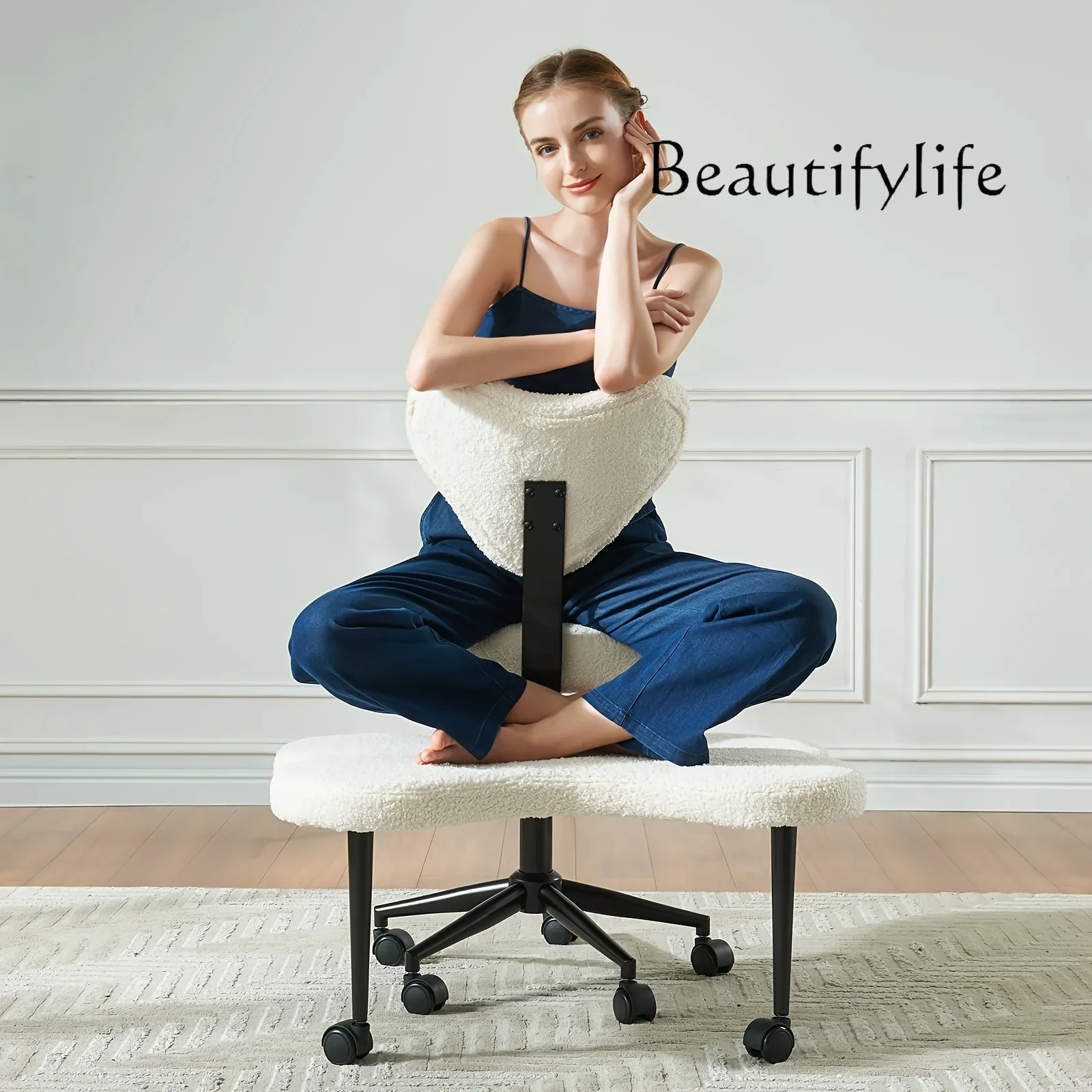 Ac Cross Leg Chair - Meditation Chair With Wheels, ADHD Chair, Height Adjustable Seat, Adjustable Footstool