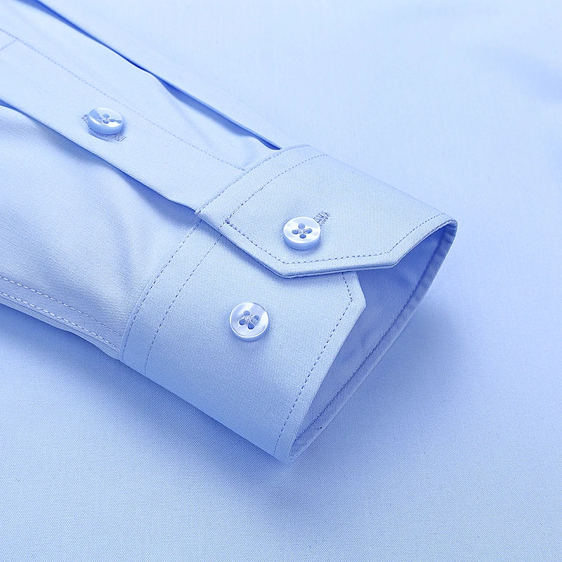Plus Size 8XL 7XL 6XL 5XL Mens Business Shirts Spring Long Sleeve Bamboo Fiber Solid Free Care Soft Formal Interview Blue Clothe