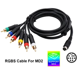 BitFunx RGB/RGBS 케이블 미니 DIN-9pin 커넥터 비디오 콘솔, 세가 메가 드라이브 2 MD2 게임 콘솔용, 1.8M