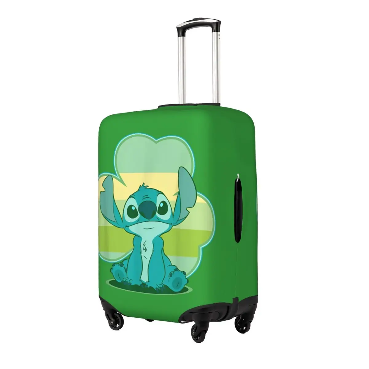 Lilo & Stitch St. Patrick's Day Stitch Clover Suitcase Cover Business Protection Vacation Strectch Luggage Case