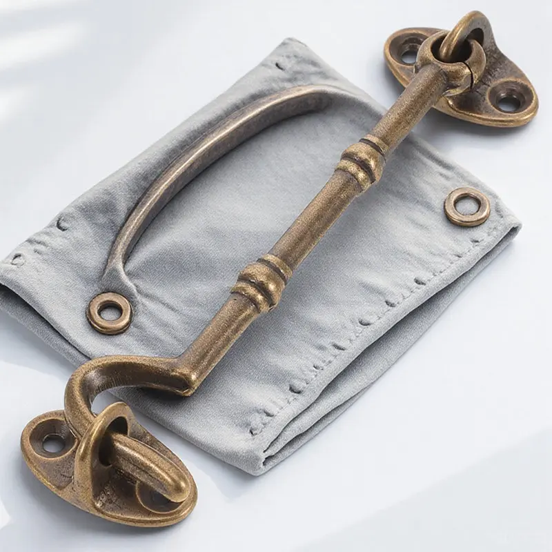Brass Hook Eye Latch for Door Window Barn Gate Sliding Closet Screen Patio Doors Heavy Duty Rotating Eye Hook Latch Lock