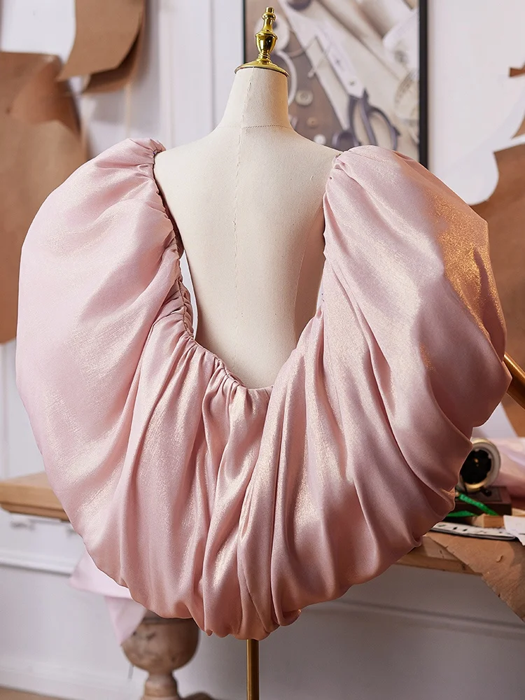handmade-pink-large-shawl-stage-performance-hostess-ceremony-outfit-accessory-sleeve-cover-high-end-customized-fashionable