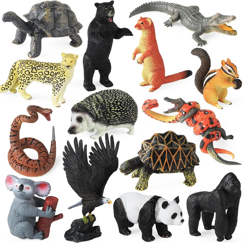 Oenux 4D Realistic Animals Assembly Puzzle Mammoth Rhinoceros Wolf