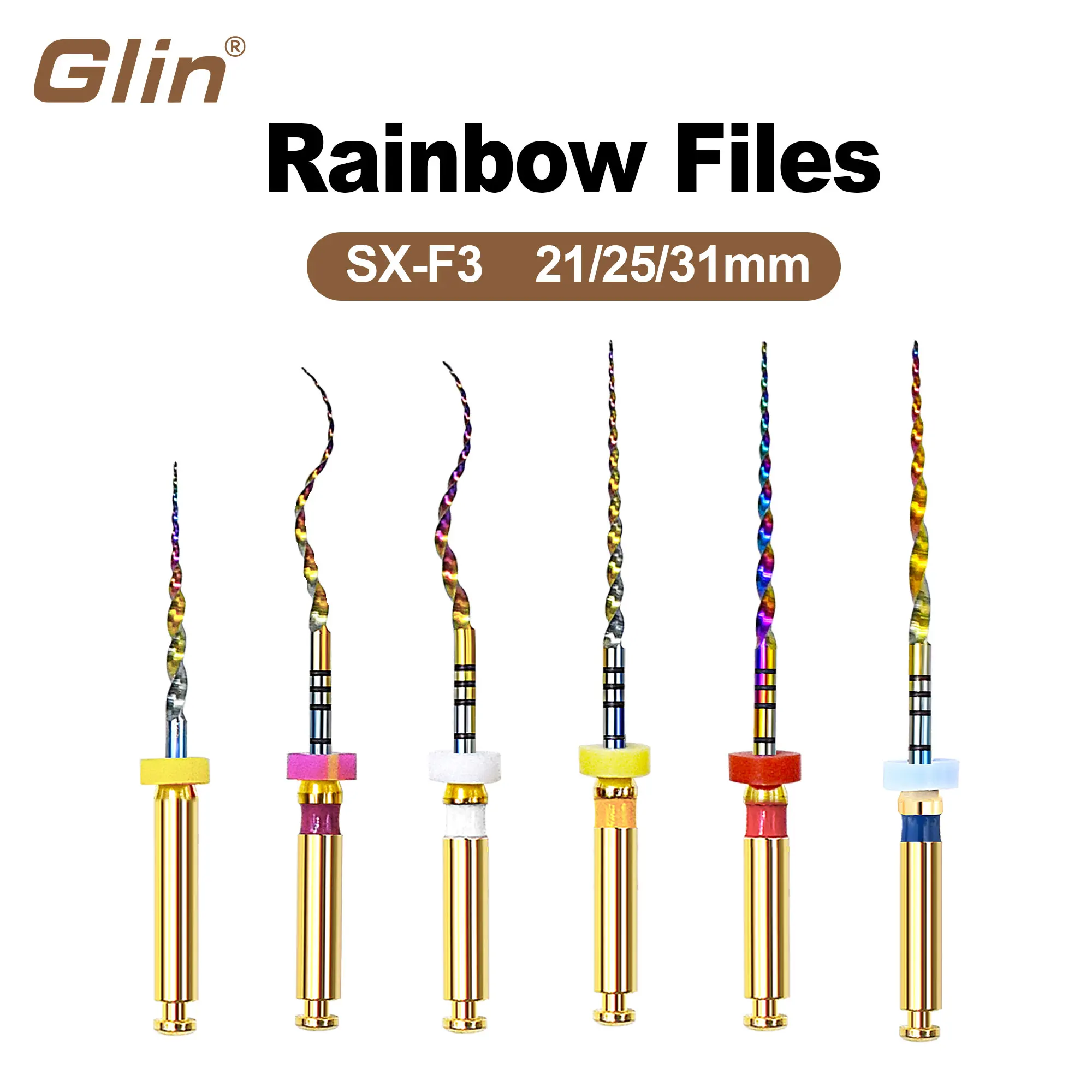 Glin Dental New Rotary Rainbow Files Needle Accessories Endodontic For Root Canal Files Cleaning Dentist Use