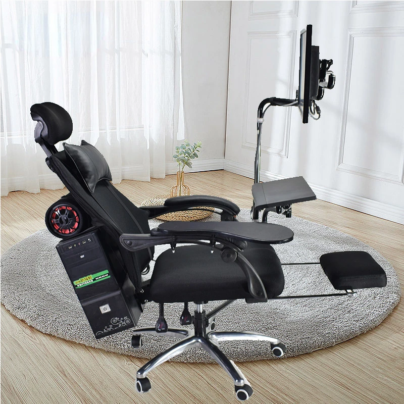 Office leisure chair single modern minimalist student lazy computer chair folding multifunctional game belt display stand