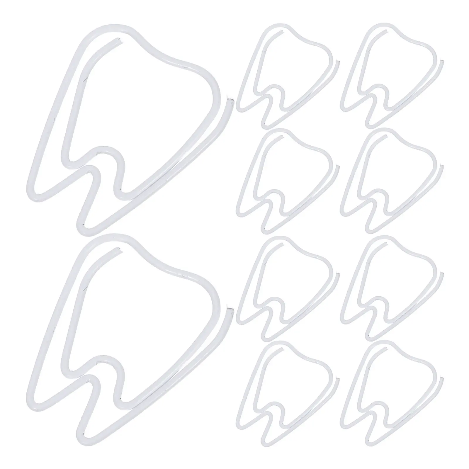 100Pcs Tooth Shaped Paper Clips Metal Cute Decorative Office School Supplies Fun Novelty Stationery for Documents Files