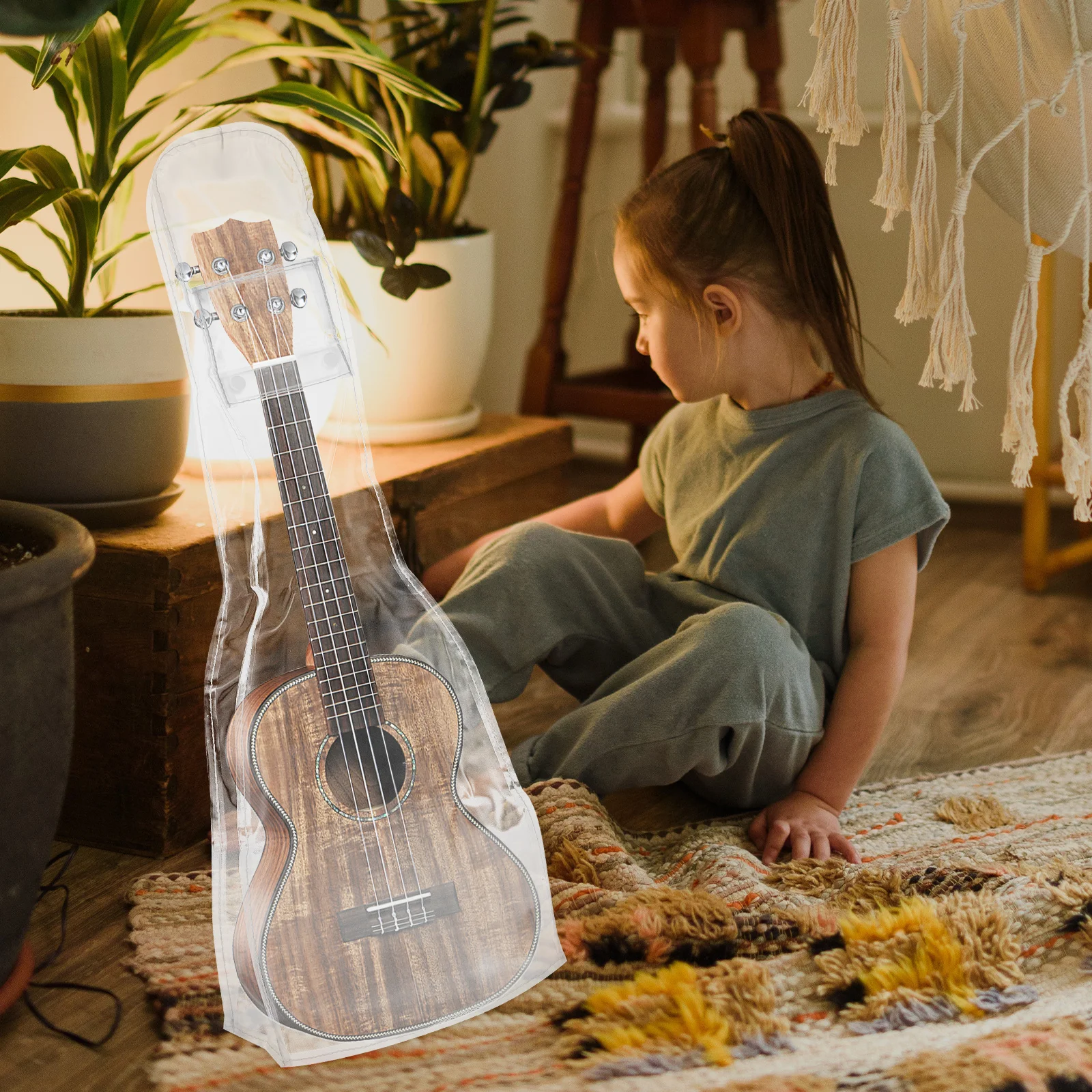 

Ukulele Dust Inch Transparent Matte Protective Musical Instrument Guitar Dust Cover Teaching Musical Instrument Cover Aids