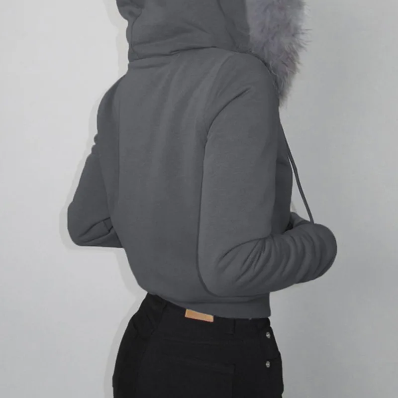 Fairy Fur Hoodie Sweatshirts Winter Vintage Grunge All Match Women's Coats Double Zippers Casual Hoodies Y2k Aesthetic Femme