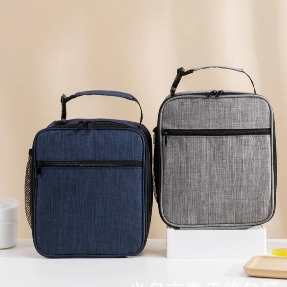 

Breakfast Box Oxford Cloth Thermal Lunch Bag Leak-Proof Square Portable Cooler Tote Waterproof Food Storage Office Lunch