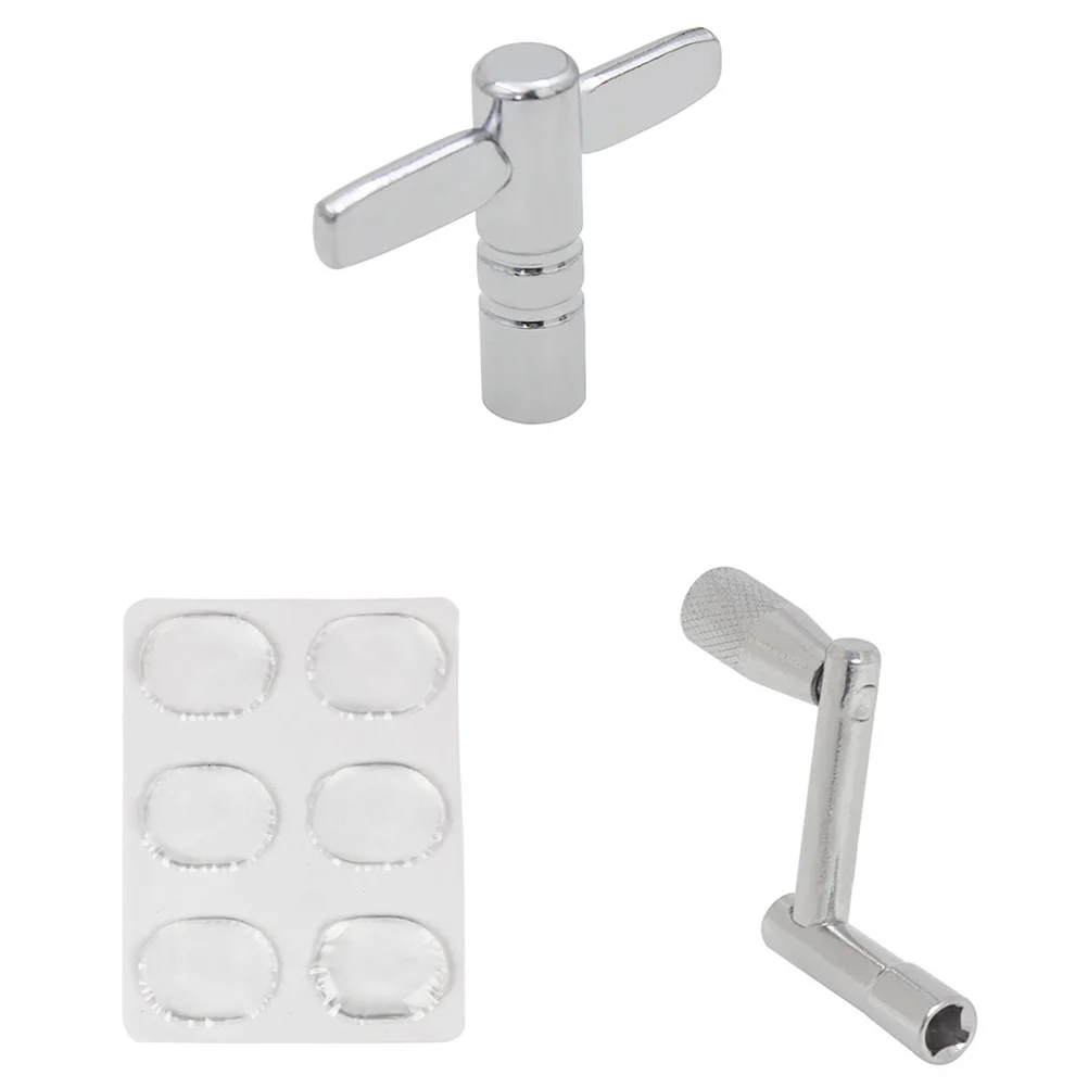 

Three Piece Drum Key Set Silver Silent Drum Pad Silicone Mute Practice Aluminum Wrench Tuner Accessories Parts