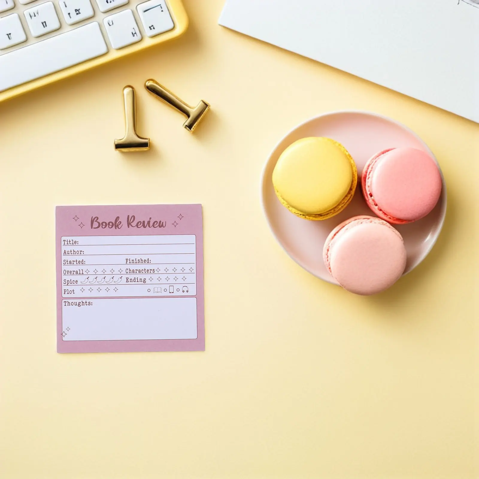 5Pack Self Adhesive Note Pads Mini Colorful Book Review Sticky Tabs Book Journal Tracker Notes Reading Log Supplies