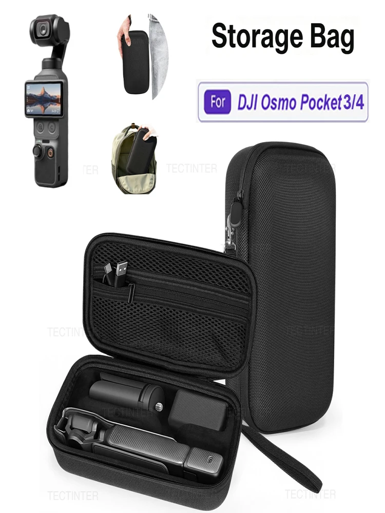 Tragetasche für DJI OSMO Pocket 3/4/Xtra Muse Zubehör, Reisetasche, Aufbewahrungstasche, EVA-Hülle mit Handschlaufe, Kameraschutz