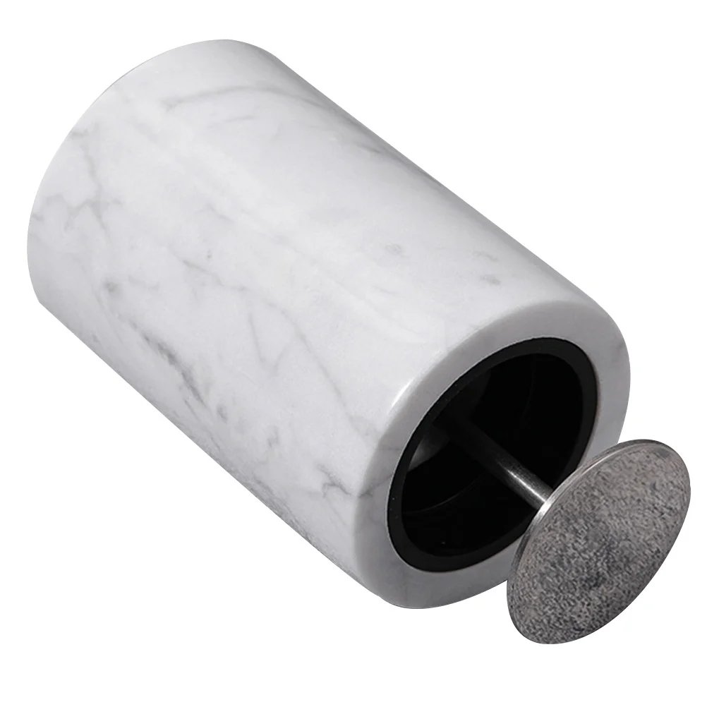 

Toothpick Storage Box Marble Pattern Stylish Decorative Organizer Cotton Swab Holder Natural Stone Crafting Home Adornment