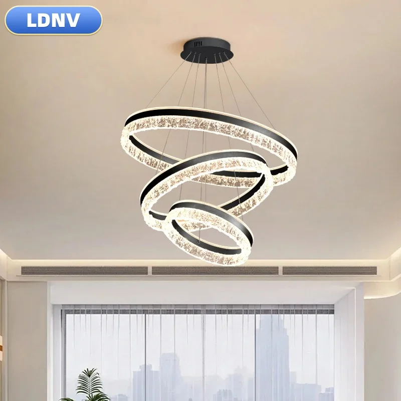 Imagem -04 - Diamond Crystal Surface Led Chandelier Multi-layer Ring Sala de Estar Jantar Decoração de Casa Iluminação Luxo Luz