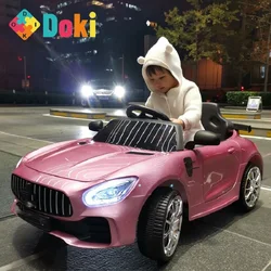 Doki-子供用電動おもちゃ車,四輪車,リモコン付き,1〜6歳の子供用車