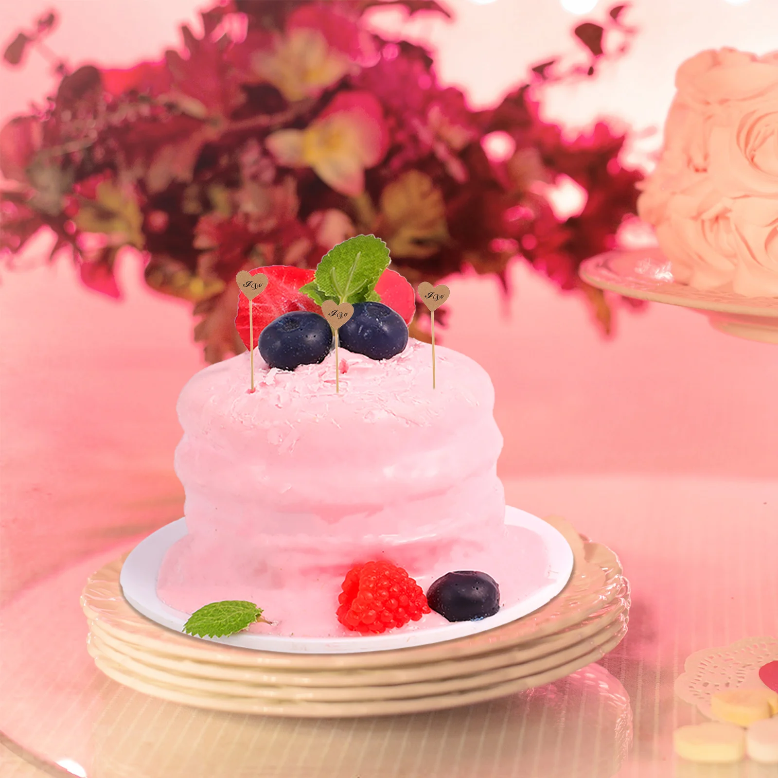 

50Pcs Premium Material Safe Cake Picks Heart Design Perfect for Party and Special Occasions Cake Picks Party Cupcake Topper