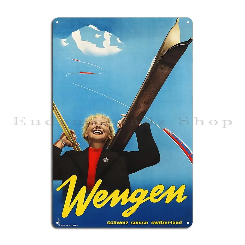 Wengan Schweiz Suisse Switzerland 1939 Metal Plaque Poster Iron Club Wall Decor Create Wall Cave Tin Sign Poster