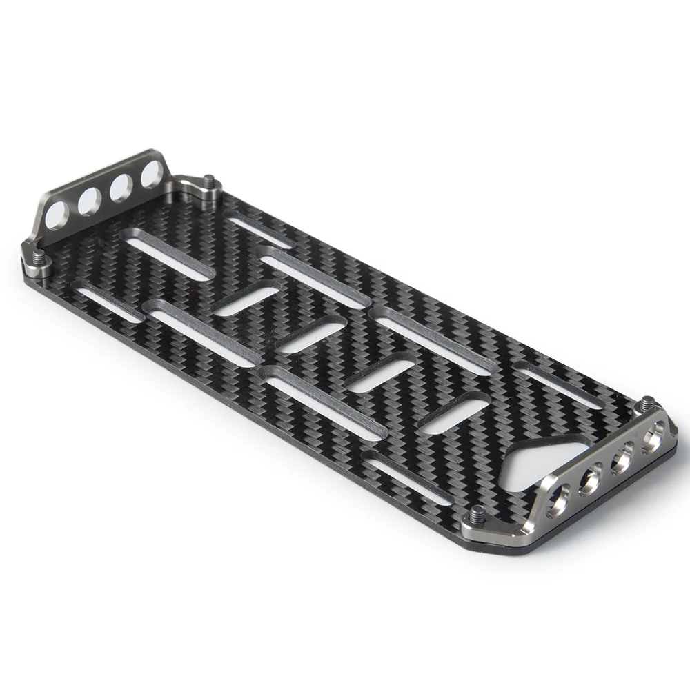 MIBIDAO Carbon Fiber Battery Mounting Plate Tray with Metal Mount for Axial SCX10 1/10 RC Crawler Car Truck Model Upgrade Parts