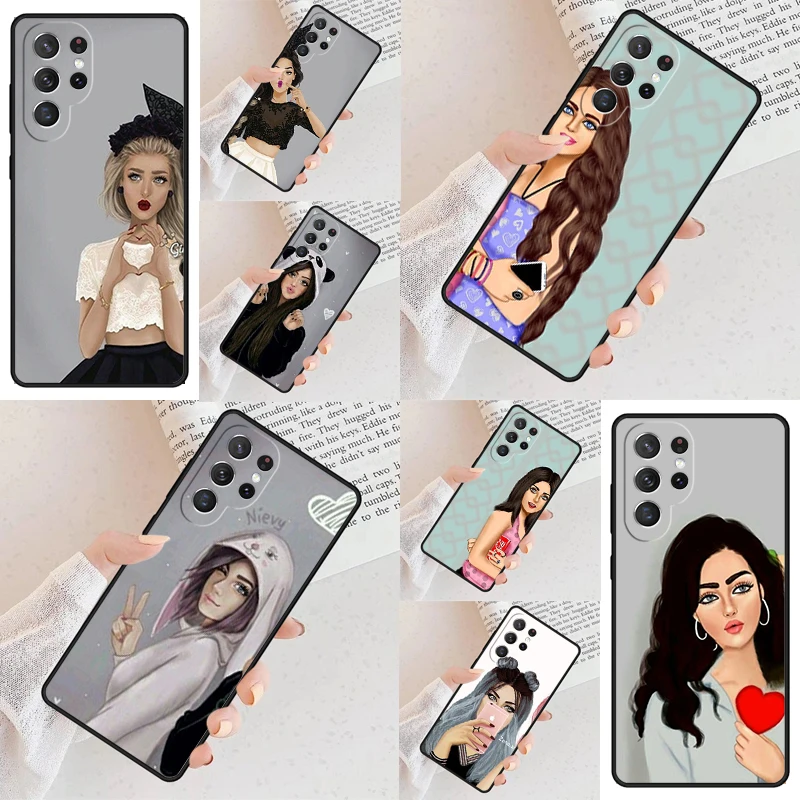 BFF Cute Girl best Friend Phone Case For Samsung Galaxy S24 S23 S22 S21 Ultra S10 Note 10 Pro S20 Plus FE S9 S8 Cover