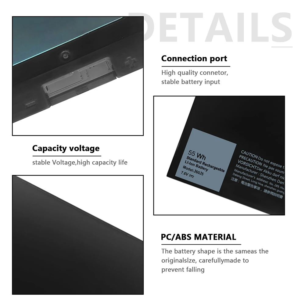 

J60J5 E7470 E7270 Battery for Dell Latitude 7470 7270 1W2Y2 0MC34Y GG4FM WYWJ2 MC34Y R1V85 242WD 451-BBSX BBSY