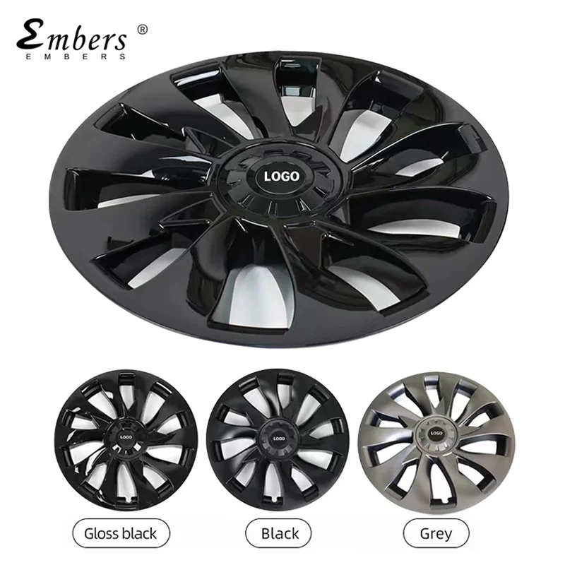 

Embers 2022 Model 3 Wheel Cover 18 Inches Matte Black Whirlwind Hub Caps Rim Trim Protective Cover For Tesla Model 3 Accessories