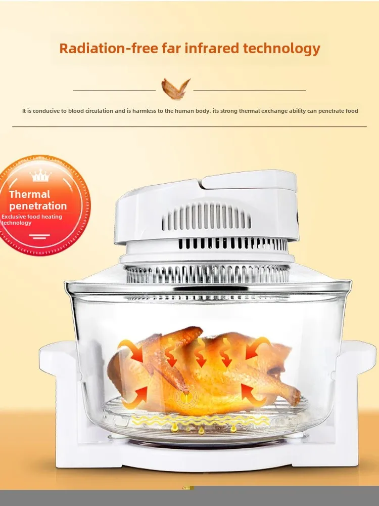 Smart Visual Air Fryer 220V Light Wave Furnace Multi-functional Non-fume Fryer Oven Hot Air Oven Air Fryer Toaster Oven 17L