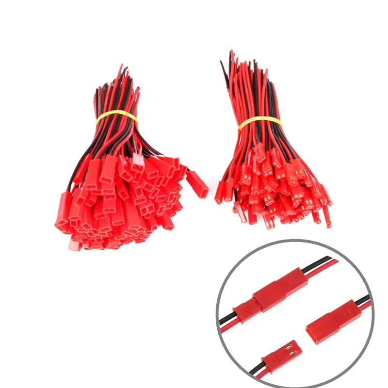 10 pares/20 peças 10cm 100mm jst 2 pinos macho fêmea conector fio jst 2p plug jack diy cabo elétrico para rc bec bateria brinquedos 22awg