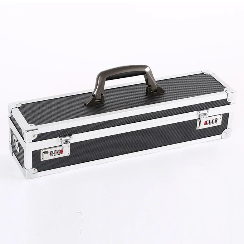 Aluminum Storage Box - Foam Liner, Toolbox Organizer with Shoulder Strap, 50cm Long X 12cm Wide X 12cm High