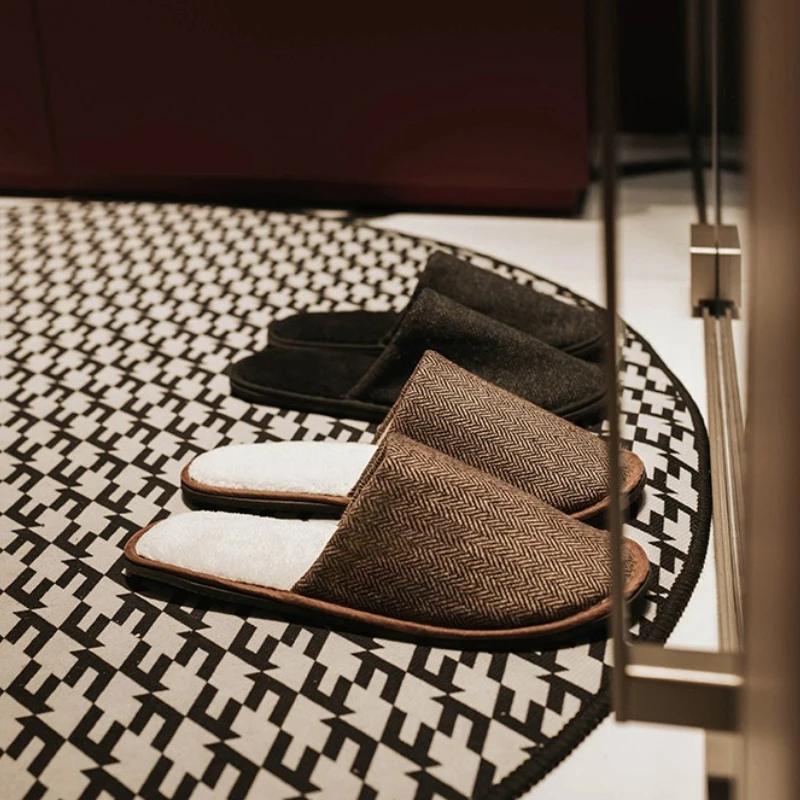 

Новые повседневные домашние тапочки унисекс, хлопковые льняные мягкие тапочки, осенне-зимние шлепанцы, женские и мужские льняные шлепанцы, тапочки