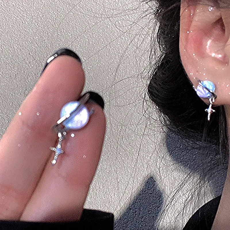 Novelties Colorful Planet Falling Dream Planet Silver Earrings Fashion Leading Personalized Earrings for Women Jewelry Gift