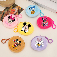Mickey Mouse Minnie Mouse Plush Coin Purse Disney Anime Figures Printing Mini Wallet Fun Kawaii Earphone Bags Cute Storage Bag