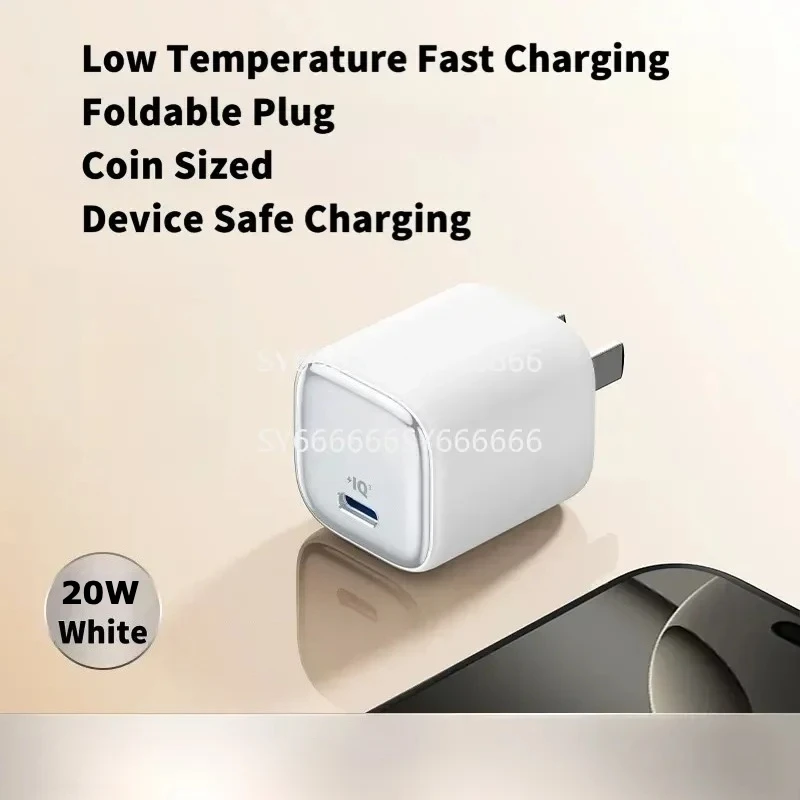 New Fast Charger Compatible With Anker 20W Ice Cooling US Standard 100V‑240V + Charging Cable