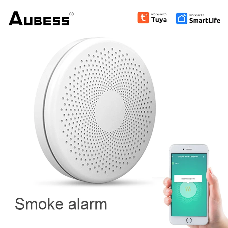 Tuya Smart WiFi Smoke & Carbon Monoxide Composite Home Fire Detector Smoke Alarm Sensor Home Security SmartLife Remote Control