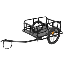 Bicycle Cargo Trailer, Foldable, Steel Aluminum Carriage, Shopping Cart, Large Capacity Luggage Storage Car